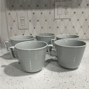 Ikea Coffee Mugs with Diamond Embossed Pattern, Set of 5 cups